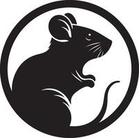 minimal rat silhouette noir Couleur blanc Contexte vecteur