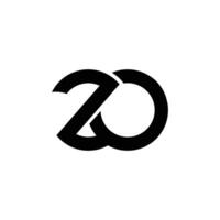 zo, onces, z et o abstrait initiale monogramme lettre alphabet logo conception vecteur