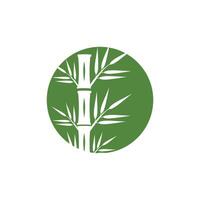 bambou logo avec vert feuille icône modèle vecteur