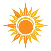 une Jaune Soleil symbolisant vitalité ensemble contre une plaine blanc arrière-plan, une minimaliste conception de une Soleil symbolisant vitalité et énergie vecteur