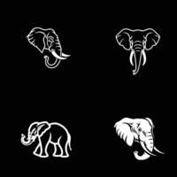 l'éléphant logo conception inspiration avec noir Contexte vecteur