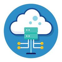 icône de une bloquer séance un haut une nuage, représentant simplicité et équilibre, conception une minimaliste icône cette symbolise le simplicité de nuage La technologie vecteur