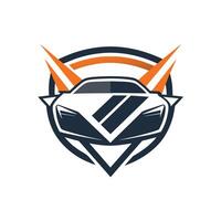 moderne voiture logo conception avec une lisse Orange et noir Bande pour une minimaliste regarder, conception une minimaliste logo avec une moderne, automobile flair vecteur