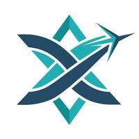 moderne logo conception avec une bleu et blanc étoile de David symbole, une faire le ménage, moderne logo avec sécante chemins symbolisant Voyage les options vecteur