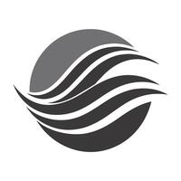 une moderne noir et blanc logo avec élégant vagues dans une lisse conception, une lisse, monochromatique logo avec une subtil vague modèle, minimaliste Facile moderne logo conception vecteur