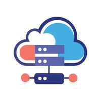 une serveur connecté à une nuage, représentant nuage l'informatique La technologie dans une Facile icône, créer une minimaliste icône cette communique le idée de nuage l'informatique vecteur