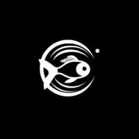 poisson clown - noir et blanc isolé icône - illustration vecteur
