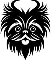 Affenpinscher - noir et blanc isolé icône - illustration vecteur