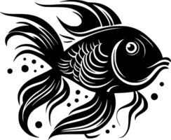 poisson rouge, noir et blanc illustration vecteur