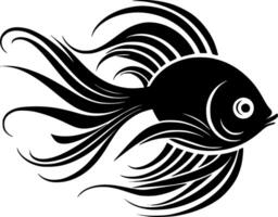 poisson-ange, minimaliste et Facile silhouette - illustration vecteur