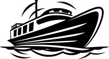 bateau - noir et blanc isolé icône - illustration vecteur