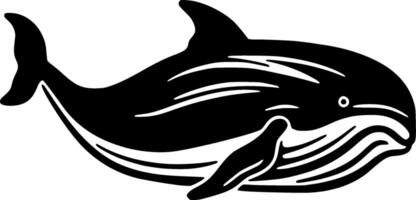 baleine - noir et blanc isolé icône - illustration vecteur