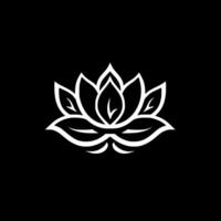 lotus fleur, noir et blanc illustration vecteur