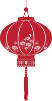 asiatique chinois traditionnel lanterne rouge Couleur seulement vecteur