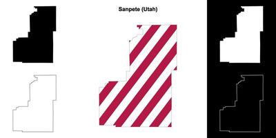 Sanpete comté, Utah contour carte ensemble vecteur