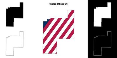 phelps comté, Missouri contour carte ensemble vecteur