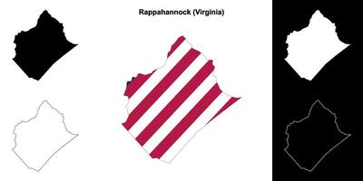 rappahannock comté, Virginie contour carte ensemble vecteur