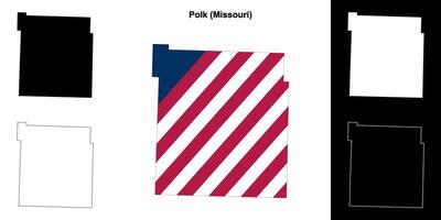 poké comté, Missouri contour carte ensemble vecteur