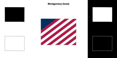 Montgomery comté, Iowa contour carte ensemble vecteur