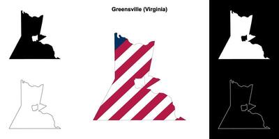 Greensville comté, Virginie contour carte ensemble vecteur