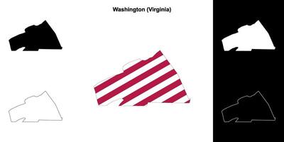 Washington comté, Virginie contour carte ensemble vecteur