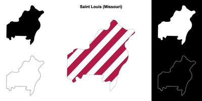 Saint Louis comté, Missouri contour carte ensemble vecteur