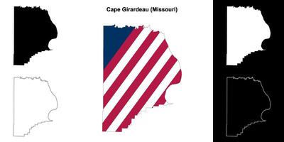 cap Girardeau comté, Missouri contour carte ensemble vecteur