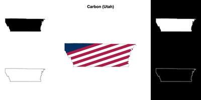 carbone comté, Utah contour carte ensemble vecteur