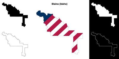 blaine comté, Idaho contour carte ensemble vecteur