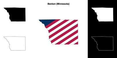 courbé sur comté, Minnesota contour carte ensemble vecteur