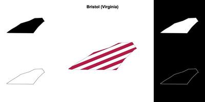 Bristol comté, Virginie contour carte ensemble vecteur