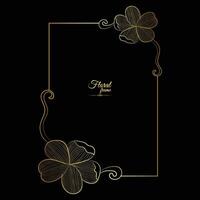 or brillant embrasé ancien Cadre avec fleur isolé floral Contexte d'or luxe Cadre vecteur