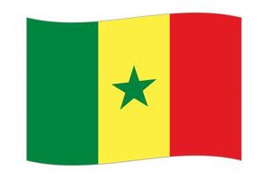 agitant drapeau de le pays Sénégal. illustration. vecteur