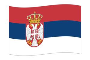 agitant drapeau de le pays Serbie. illustration. vecteur