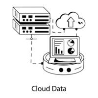 données cloud à la mode vecteur