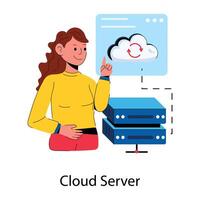 serveur cloud à la mode vecteur