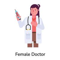 femme médecin à la mode vecteur