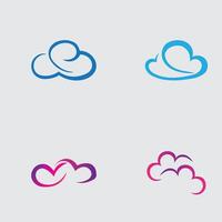 collection de Facile nuage logos et symboles isolé sur gris Contexte vecteur