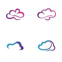 collection de Facile nuage logos et symboles isolé sur gris Contexte vecteur