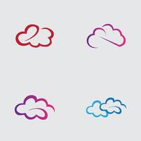 collection de Facile nuage logos et symboles isolé sur gris Contexte vecteur