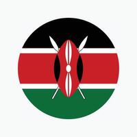nationale drapeau de Kenya. Kenya drapeau. Kenya rond drapeau. vecteur