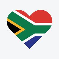 nationale drapeau de Sud Afrique. Sud Afrique drapeau. Sud Afrique cœur drapeau. vecteur