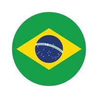 nationale drapeau de Brésil. Brésil drapeau. Brésil rond drapeau. vecteur
