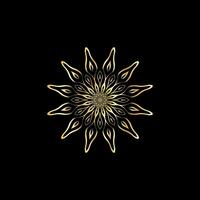 mandala. or décoratif élément. image pour coloration. abstrait circulaire ornement avec stylisé feuilles vecteur