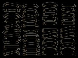 d'or Couleur ruban éléments. or contour moderne Facile rubans collection. plat bannière ruban pour décoratif conception. rubans, bannières, insignes, Étiquettes conception éléments. vecteur