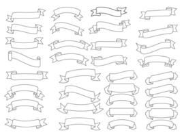 ruban éléments. moderne Facile rubans collection. plat bannière ruban pour décoratif conception. rubans, bannières, insignes, Étiquettes conception éléments. vecteur