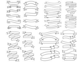 ruban éléments. moderne Facile rubans collection. plat bannière ruban pour décoratif conception. rubans, bannières, insignes, Étiquettes conception éléments. vecteur