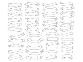 ruban éléments. moderne Facile rubans collection. plat bannière ruban pour décoratif conception. rubans, bannières, insignes, Étiquettes conception éléments. vecteur