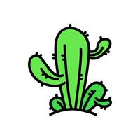 cactus plante dessin animé icône, isolé Contexte vecteur