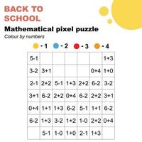 couleur de puzzle de pixel par des nombres vecteur